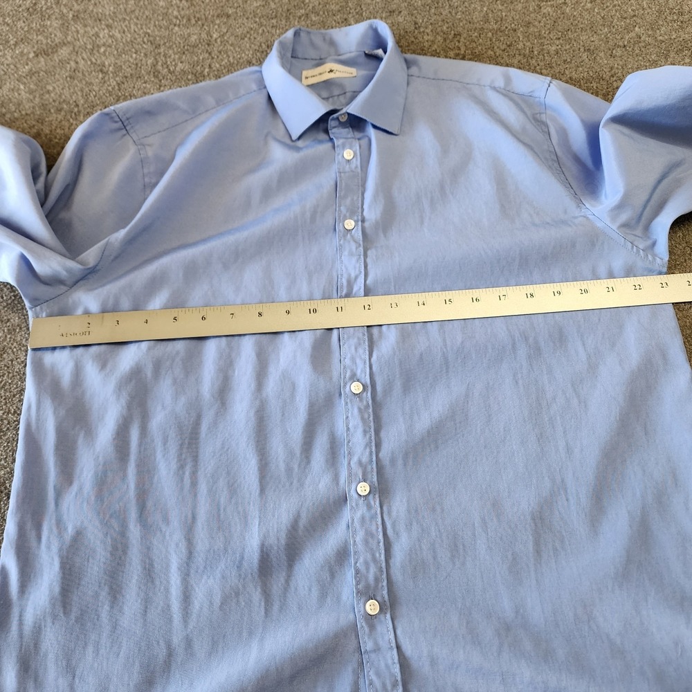 Beverly Hills Polo Club Men's Large Blue Dress Shirt Button Front Long Sleeve - Picture 10 of 10